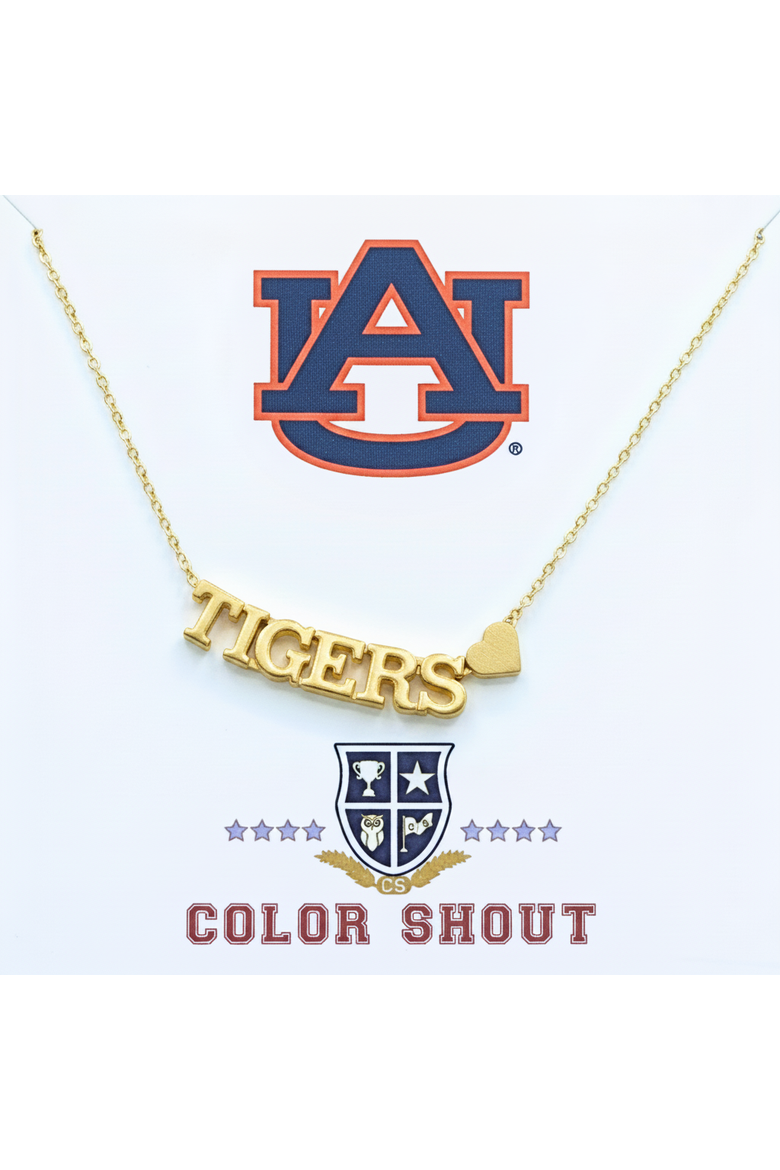Auburn University Gold Heart Necklace, Main, color, Yellow Gold