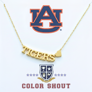 Color Shout Auburn University Gold Heart Necklace