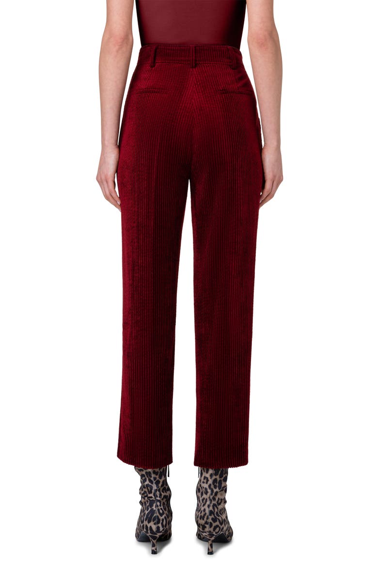 Feryn Washed Corduroy Tapered Leg Ankle Pants, Alternate, color, GARNET
