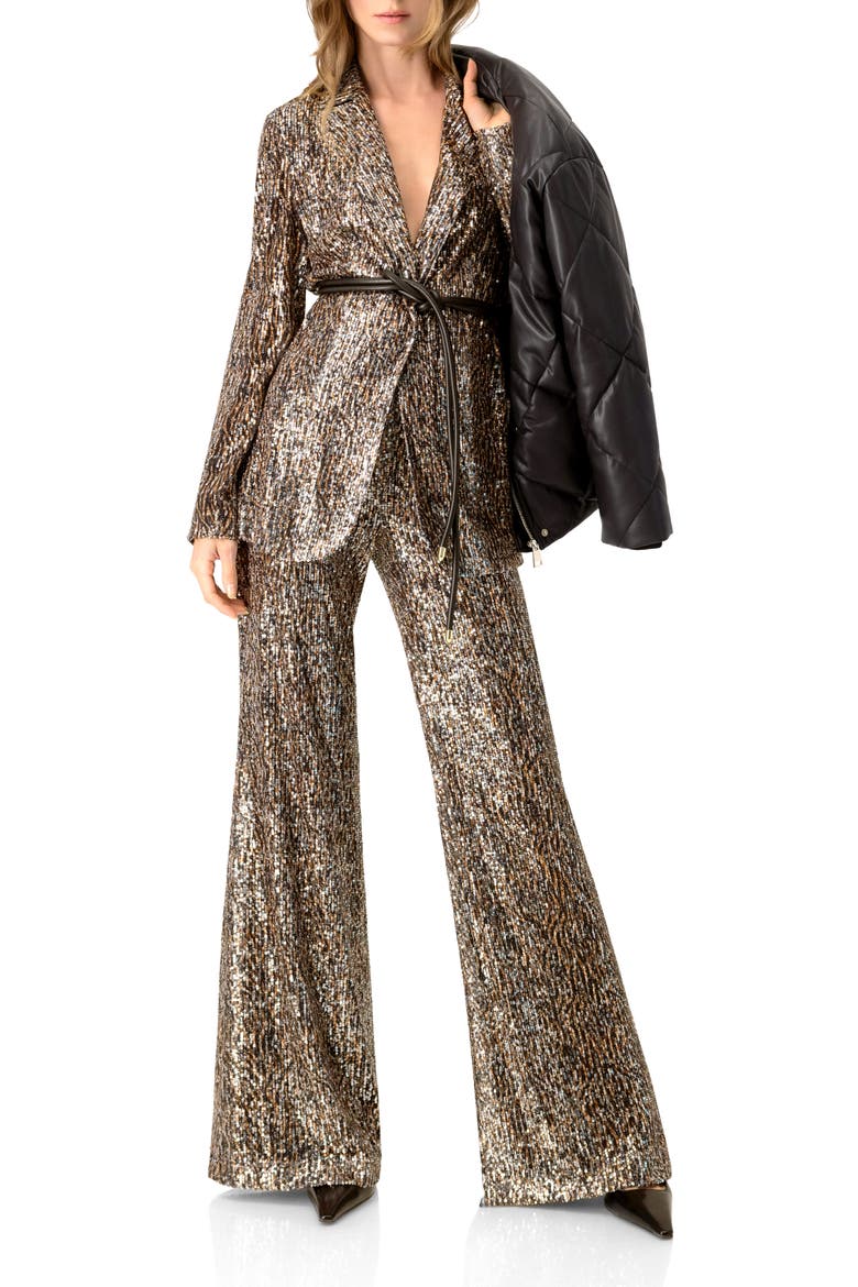 Sequin Flared Trousers, Alternate, color, Multicolor