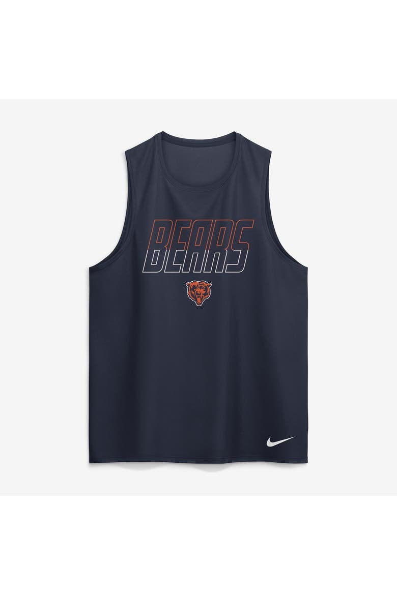 Men's Nike Navy Chicago Bears Kickoff Miler Dri-FIT Tank​ Top, Alternate, color, Navy
