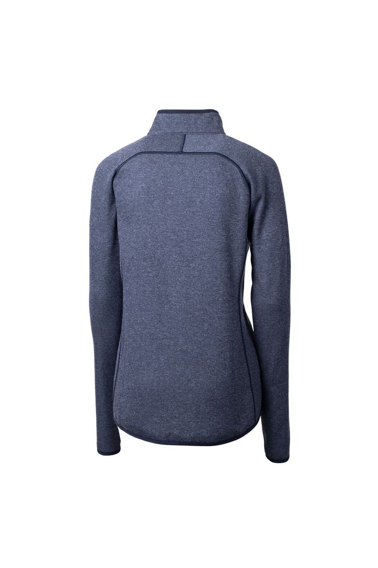 Women's Cutter & Buck Heather Navy Utah State Aggies Mainsail Sweater-Knit Full-Zip Jacket, Alternate, color, Heather Navy