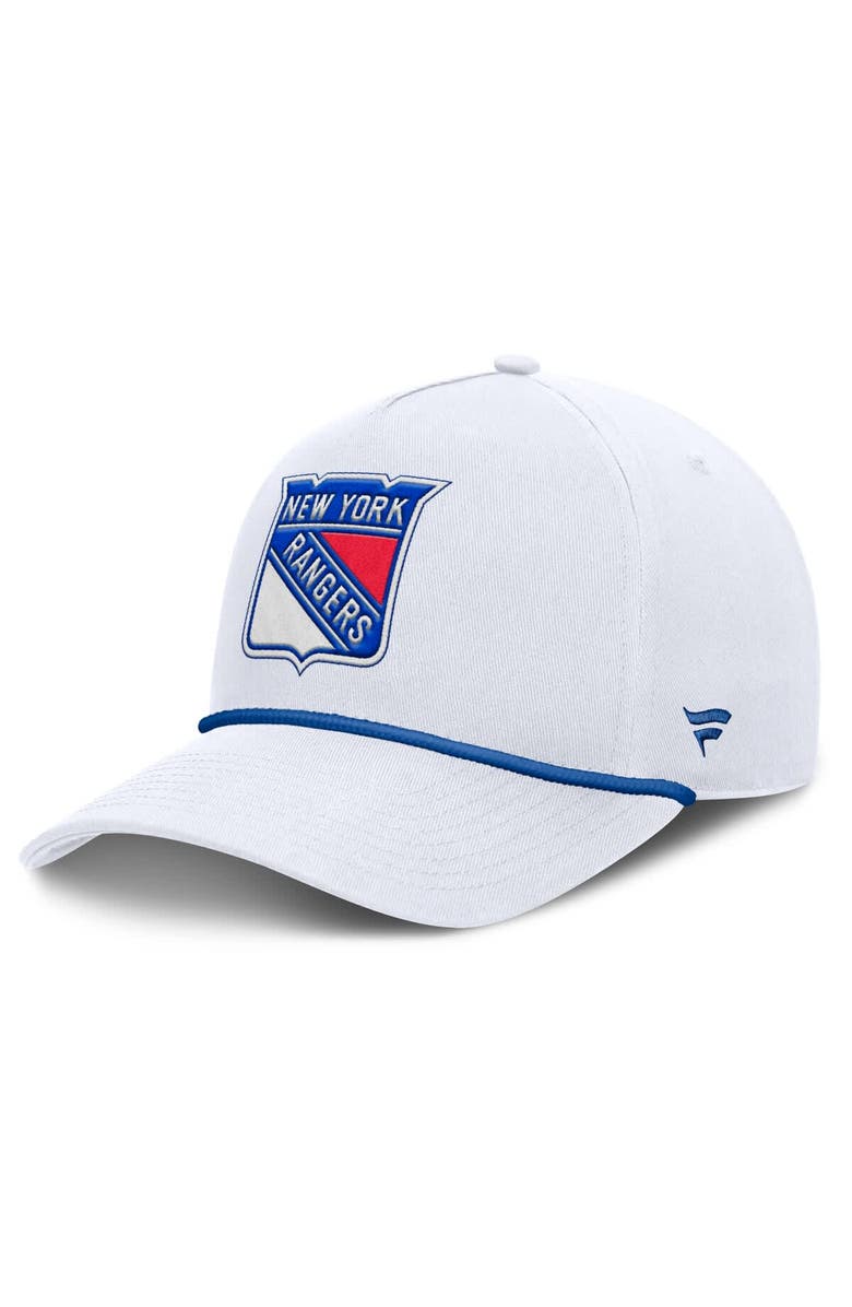FANATICS Men's Fanatics White New York Rangers Rope A-Frame Adjustable Hat, Main, color, White