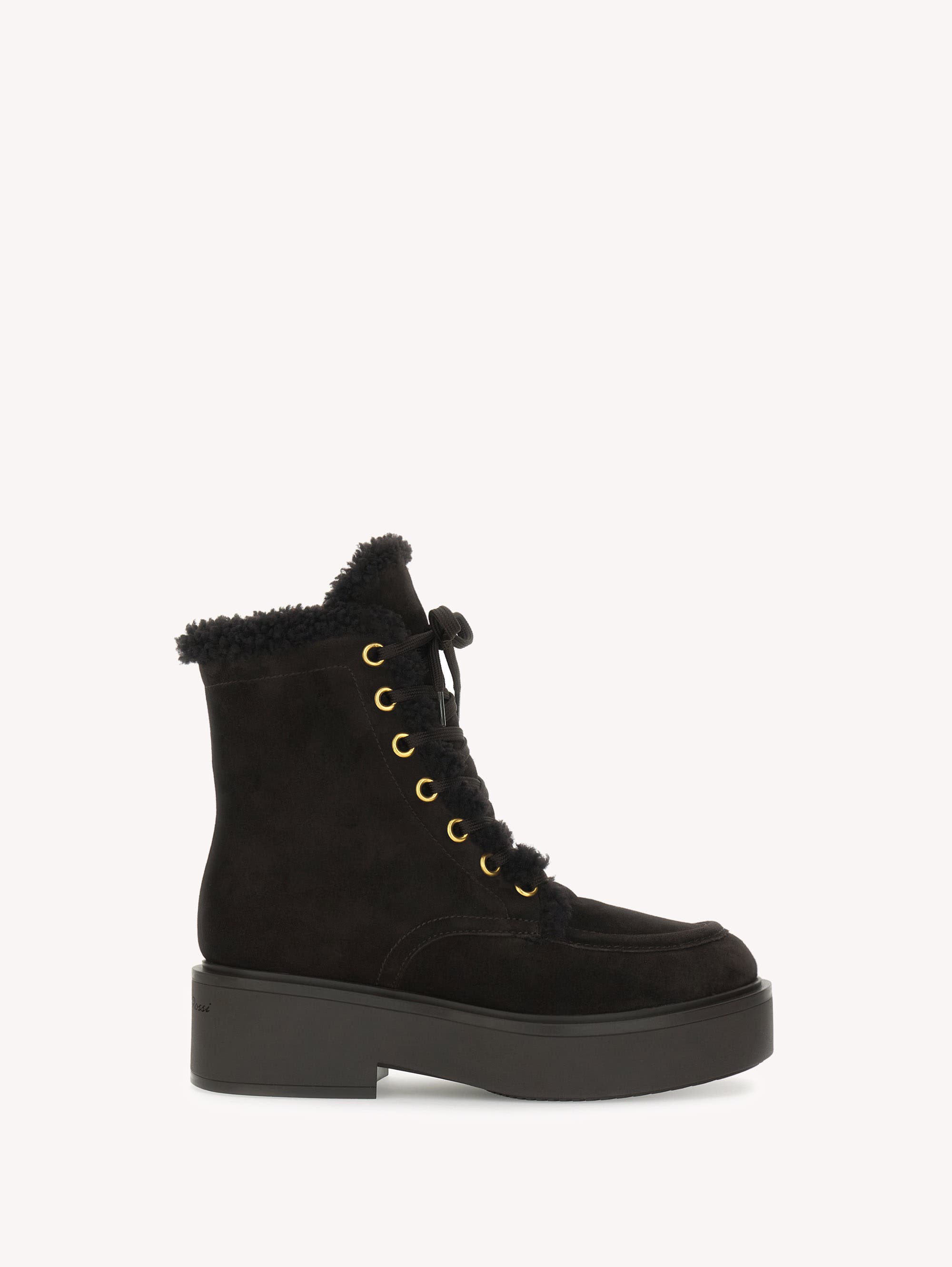 Kiso Fur Bootie, Main, color, Brown Suede Leather