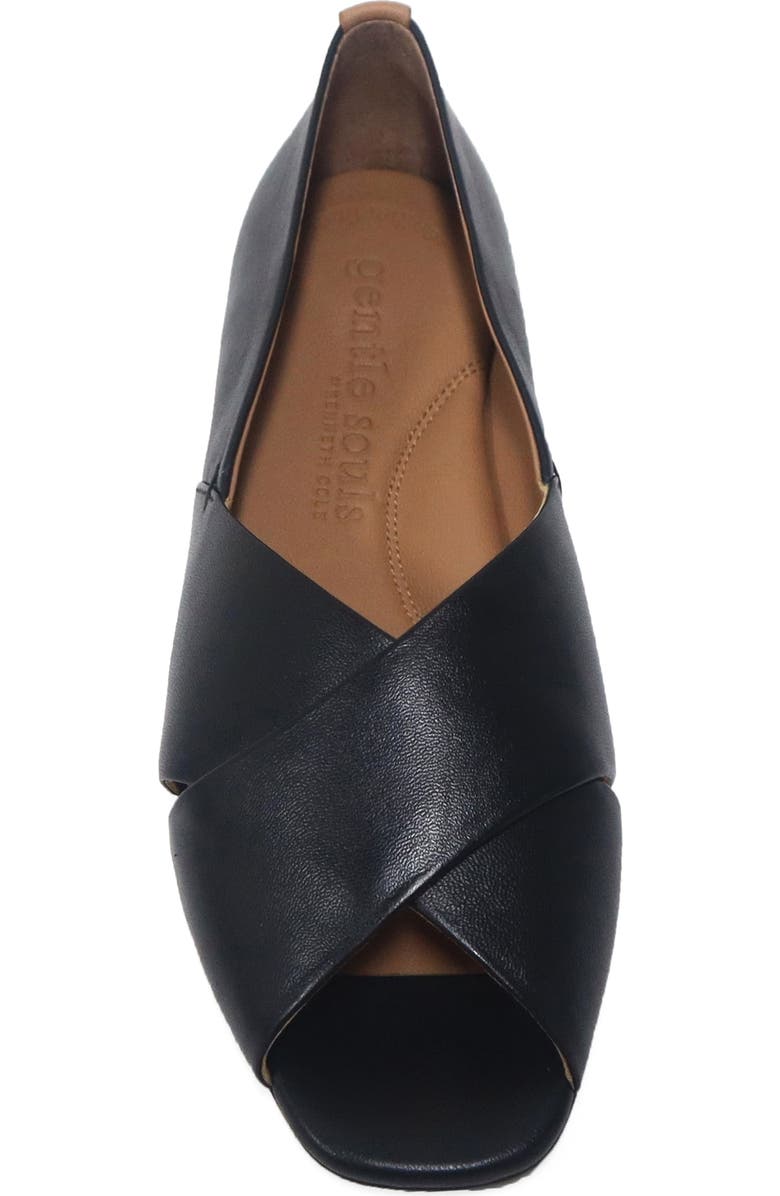 Gentle Souls Whoebe Flat, Alternate, color, Black Leather