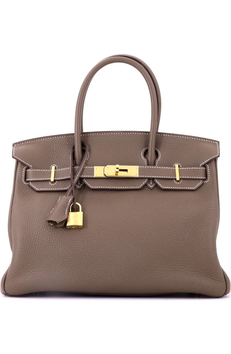 Pre-Owned Hermes Birkin Handbag Grey Togo with Gold Hardware 30, Main, color, Etoupe