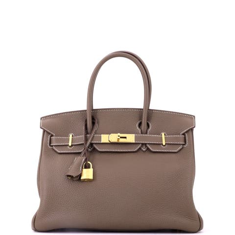 Birkin Handbag Grey Togo with Gold Hardware 30