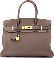 Pre-Owned Hermes Birkin Handbag Grey Togo with Gold Hardware 30