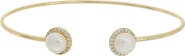 Juvell Imitation Pearl & Cubic Zirconia Cuff Bangle