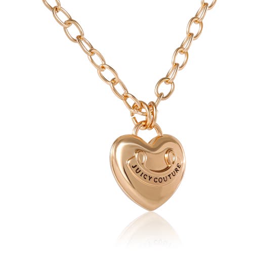 Juicy Couture Gold-tone Heart Pendant Necklace In Gold
