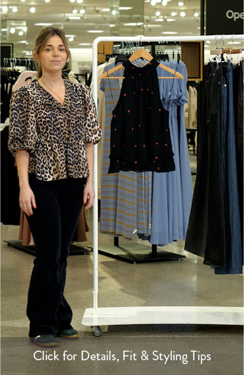 Heart Embroidered Sleeveless Tie Neck Tiered Top, sales video thumbnail