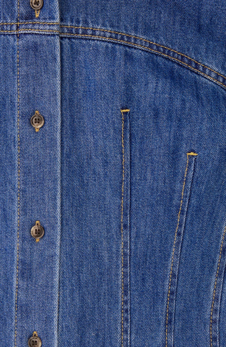 COS Long Sleeve Organic Cotton Blend Denim Shirtdress, Alternate, color,