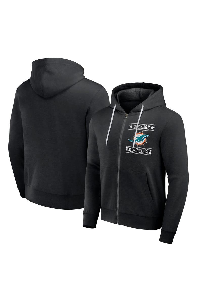 NFL X DARIUS RUCKER Men's NFL x Darius Rucker Collection by Fanatics Black Miami Dolphins Full-Zip Hoodie, Main, color,