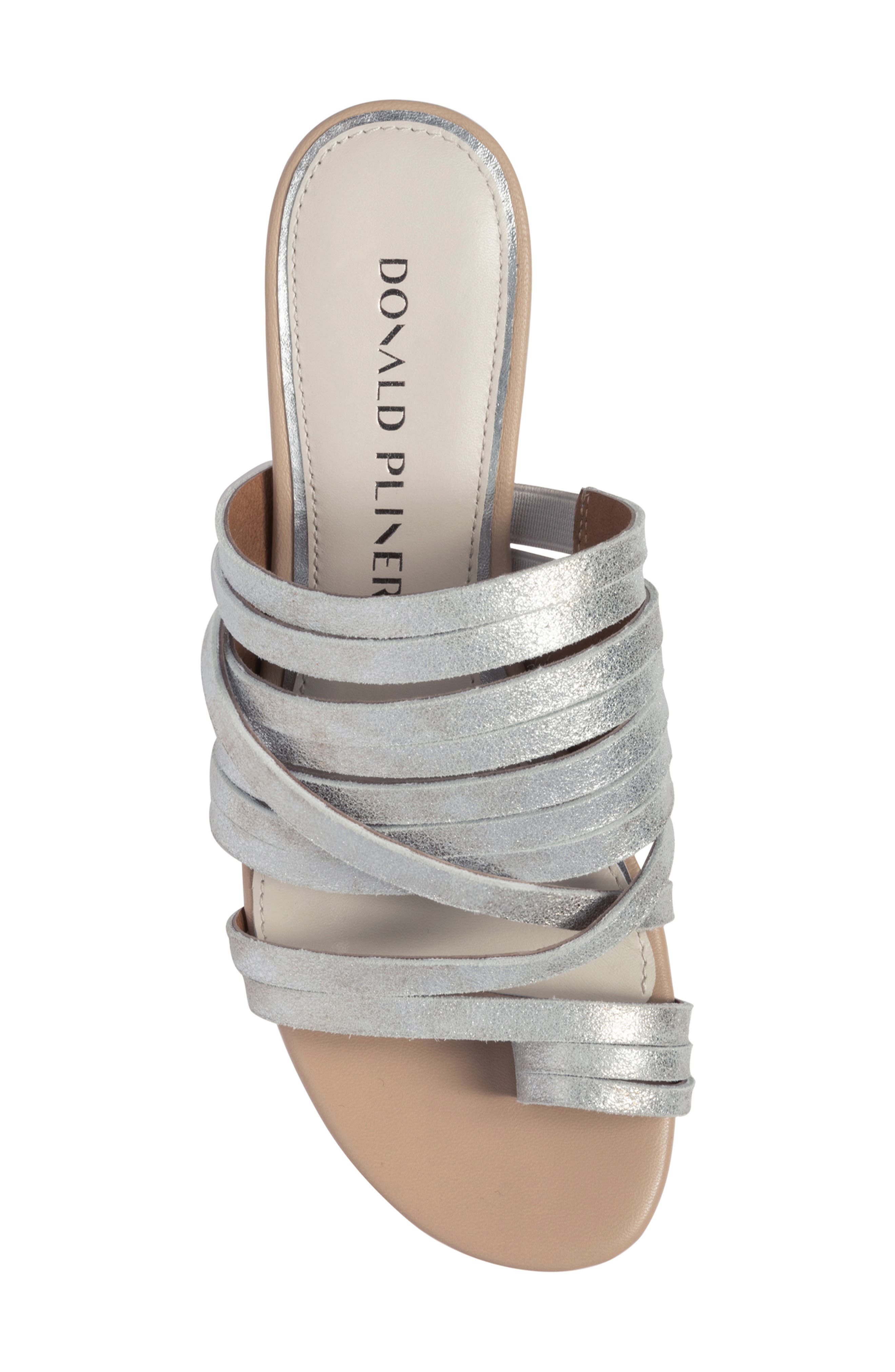 Donald Pliner Strappy Block Heel Sandal, Alternate, color, Silver