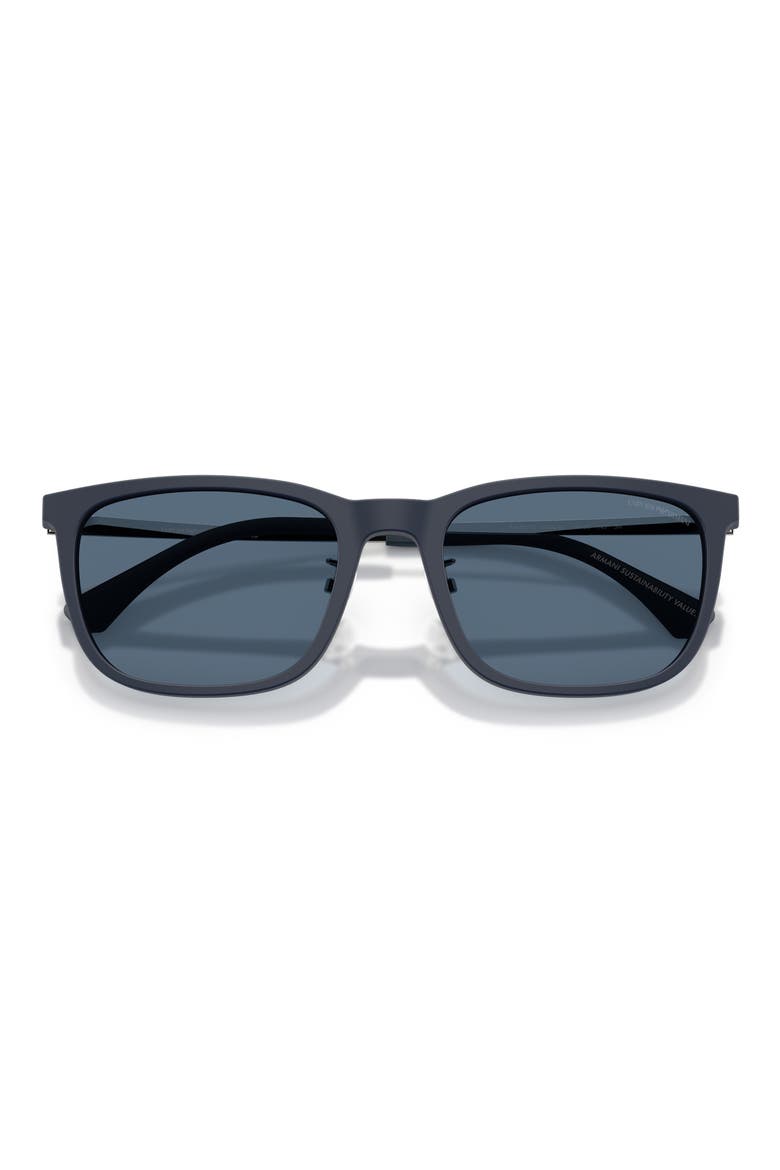 56mm Square Sunglasses, Alternate, color, MATTE BLUE / DARK BLUE