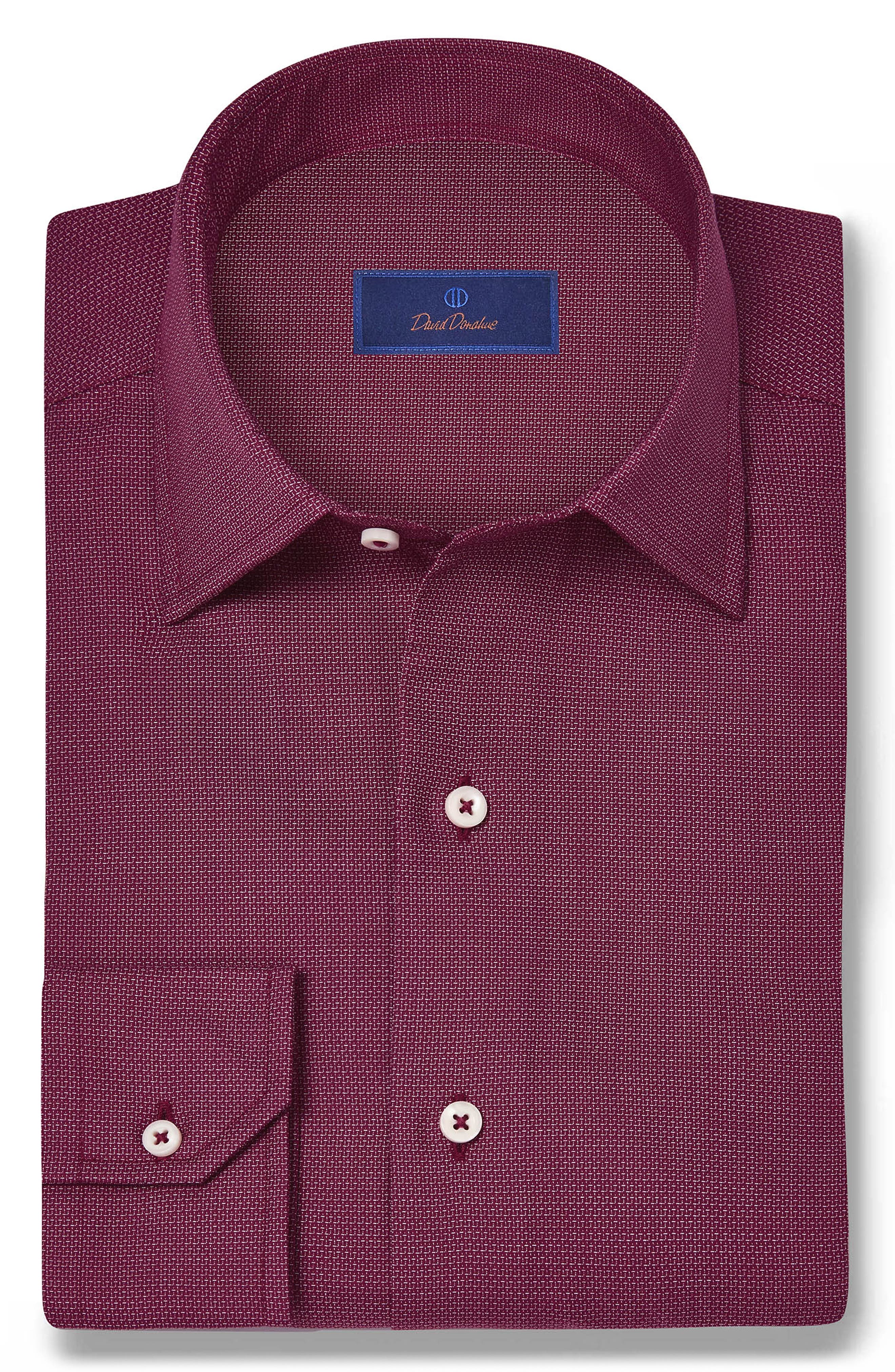 David Donahue Classic Fit Dobby Dress Shirt