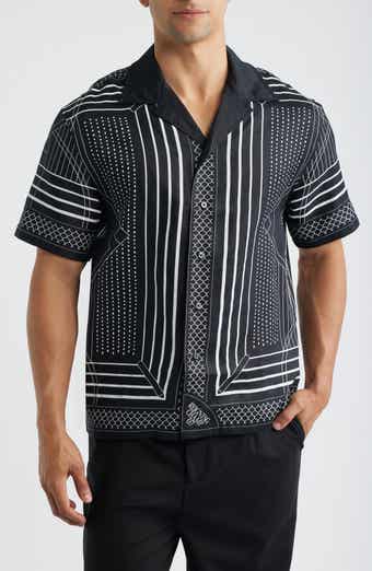Arena Relaxed Fit Geo Print Linen Camp Shirt