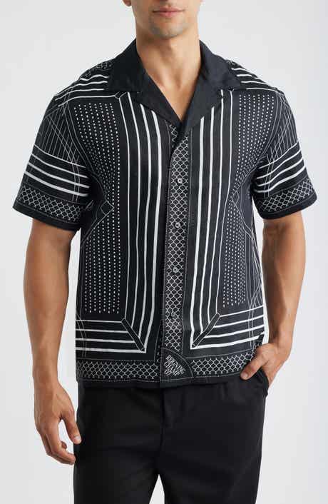 Arena Relaxed Fit Geo Print Linen Camp Shirt