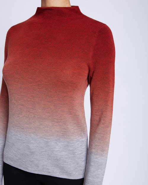 Santorelli Coletta Funnel-neck Ombre Merino Wool Sweater In Sedona Orange