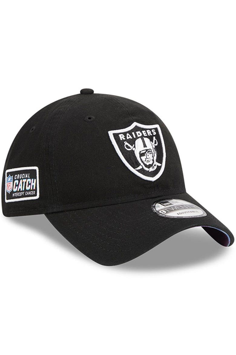 Men's New Era  Black Las Vegas Raiders 2023 NFL Crucial Catch 9TWENTY Adjustable Hat, Main, color, Black