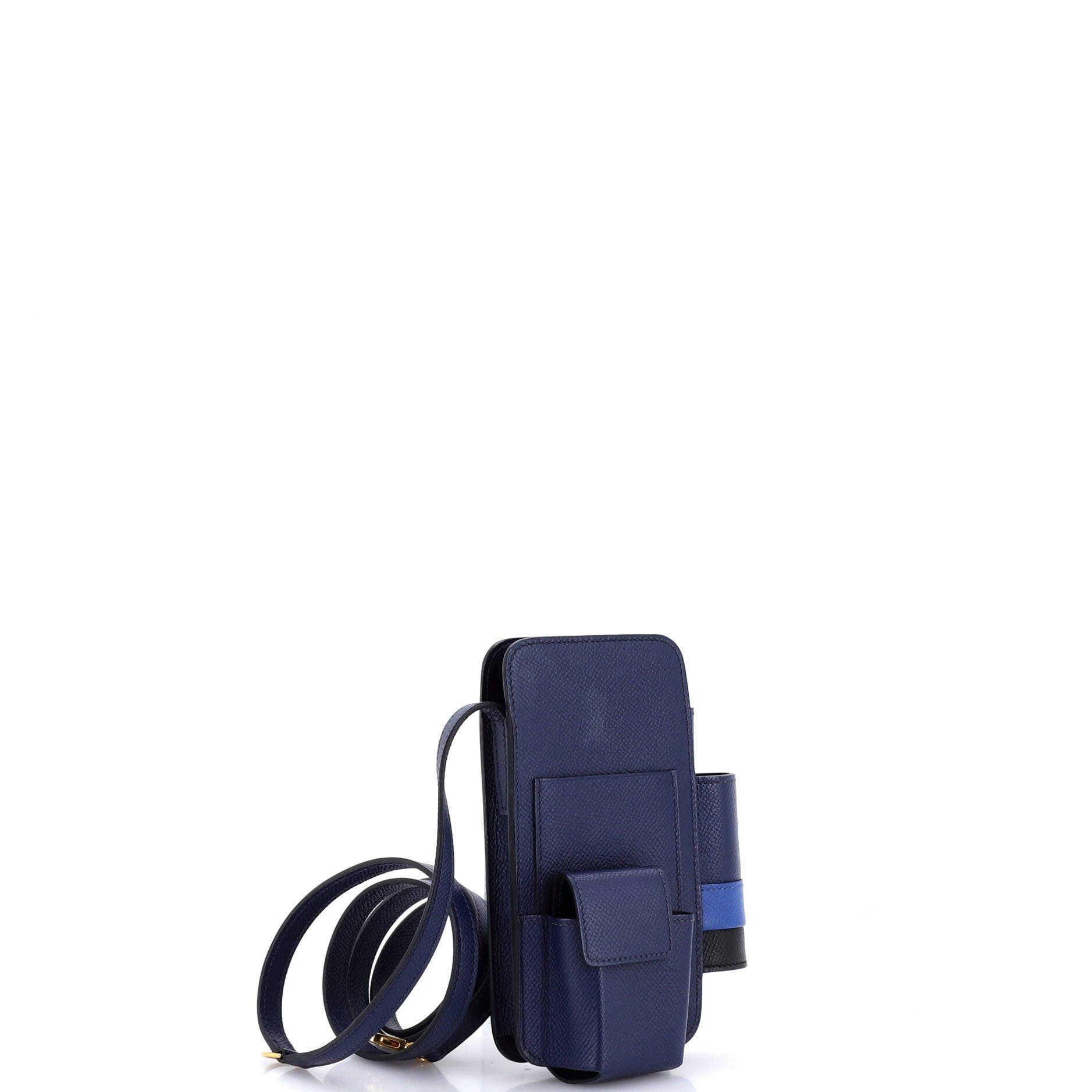 Pre-Owned Hermes Hermesway Phone Case Crossbody Bag Epsom, Alternate, color, Bleu Saphir