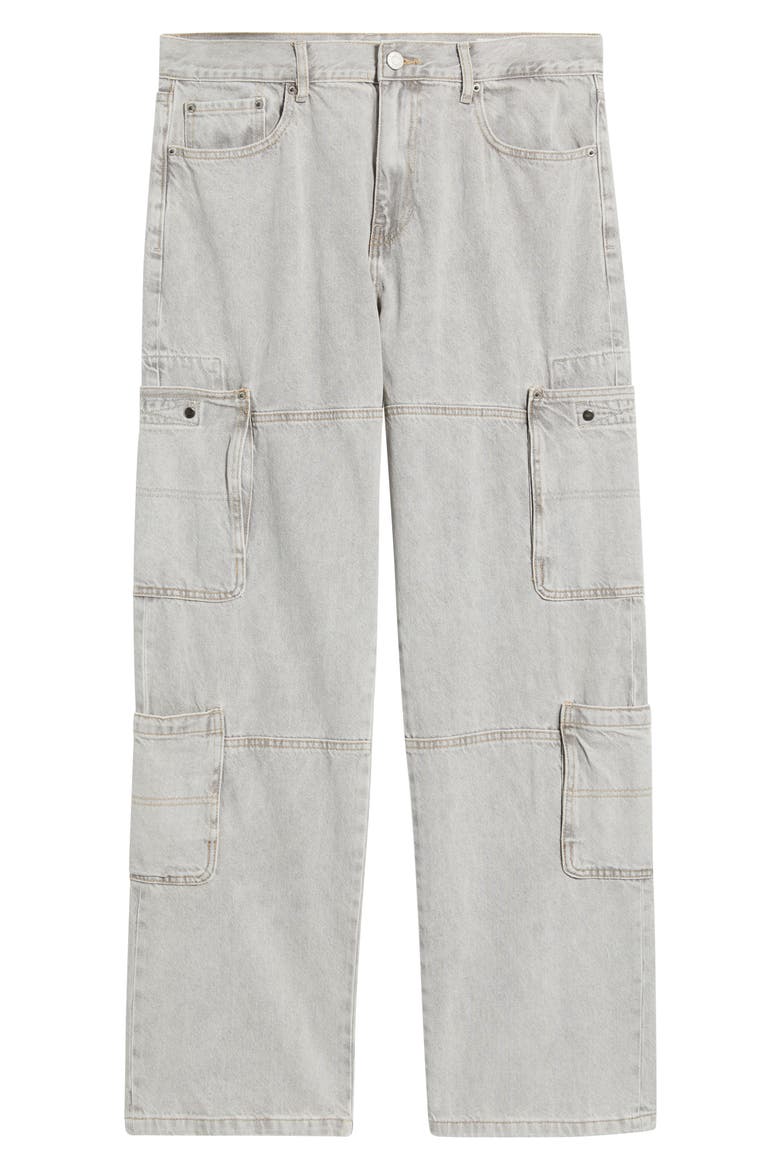 Jasper Baggy Cargo Jeans, Alternate, color, GRAY