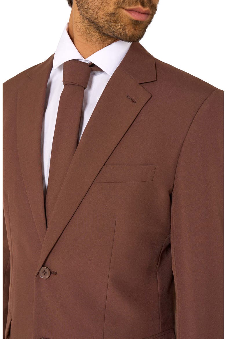 Bold Brown Slim Fit Two-Piece Suit & Tie Set, Alternate, color, BROWN