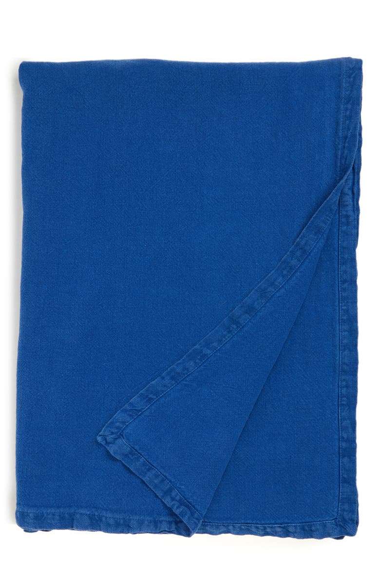 Parachute Linen Throw Blanket, Alternate, color, Cobalt