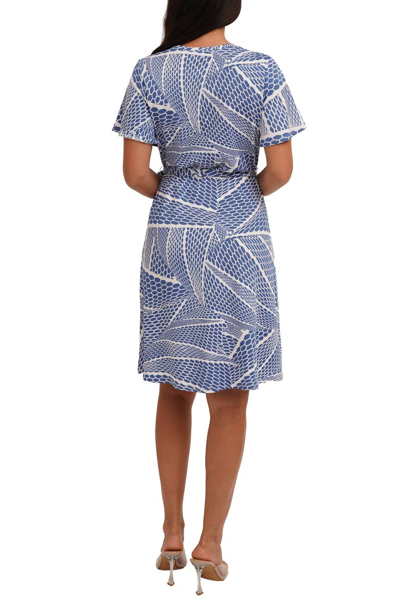 CYRUS Paisley Flutter Sleeve Dress, Alternate, color, Lindsay Denim