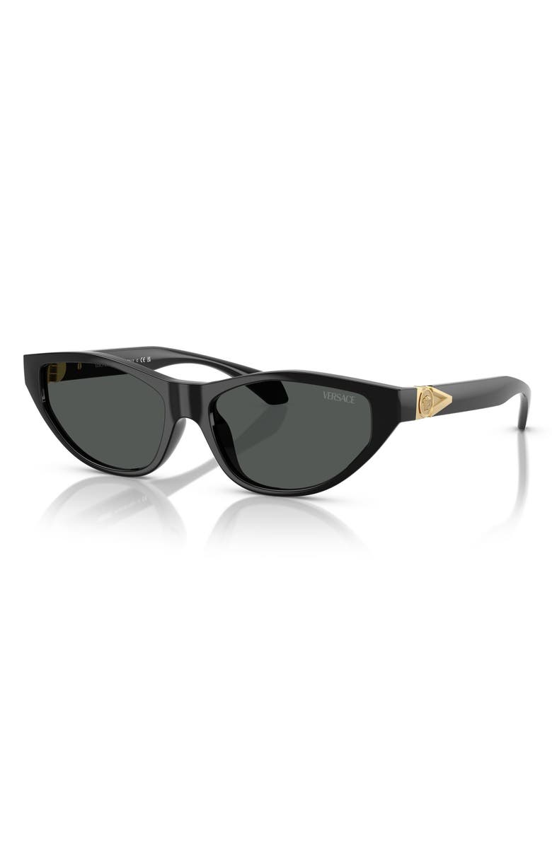 Versace 55mm Cat Eye Sunglasses, Alternate, color, Black