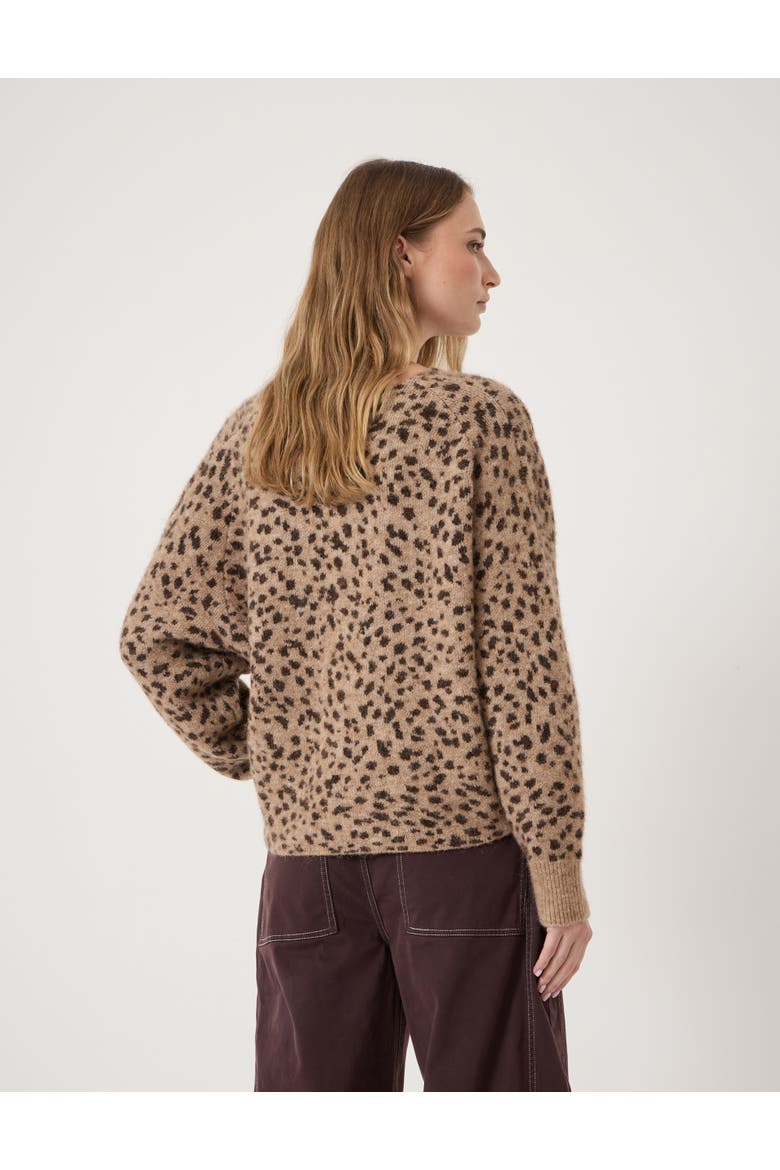 Betty Wool Blend Patterned Wrap Jumper, Alternate, color, Hazelnut Brown
