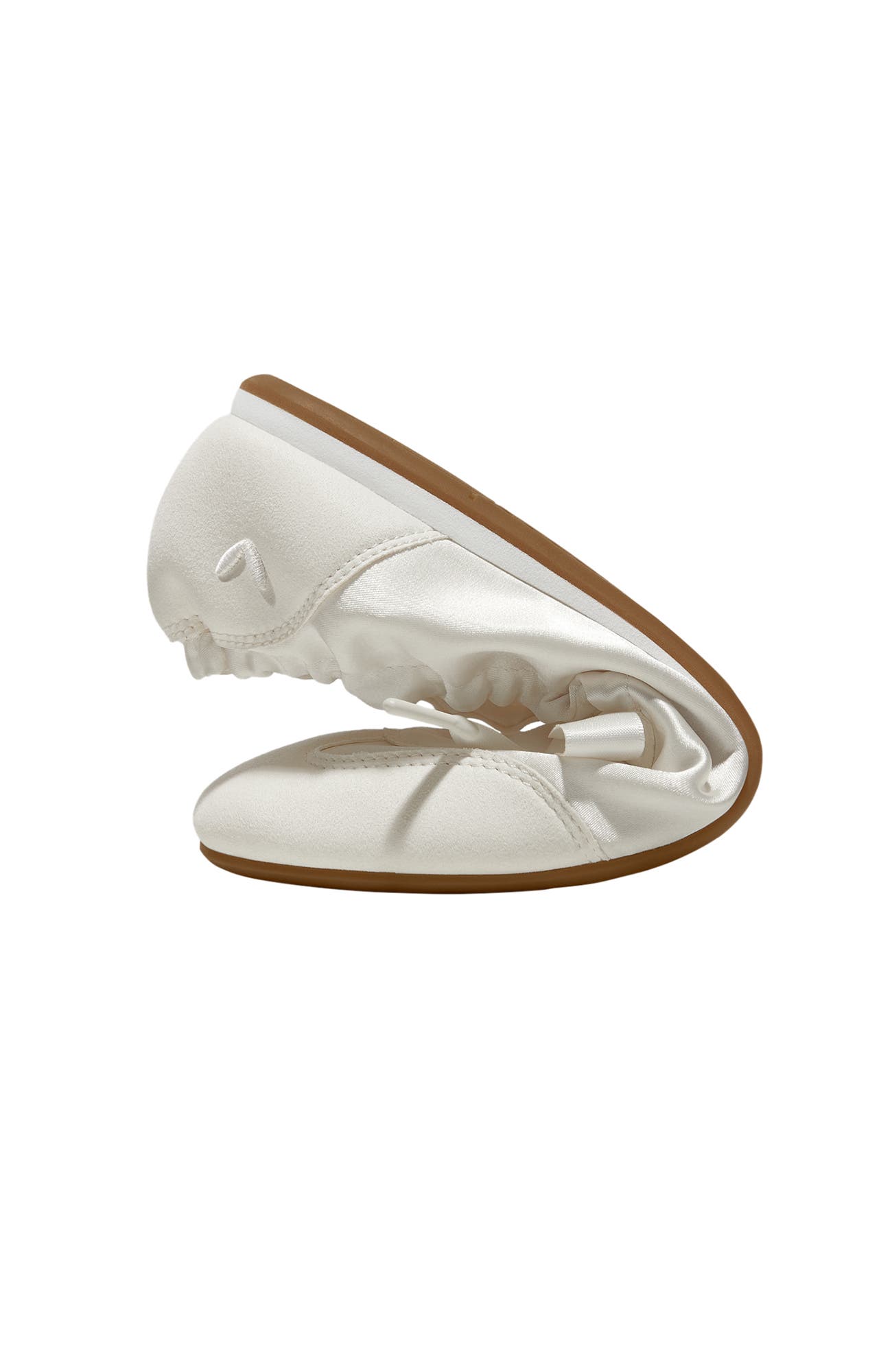 Yanka Round-Toe Satin Sneakerina, Alternate, color, Light Gold