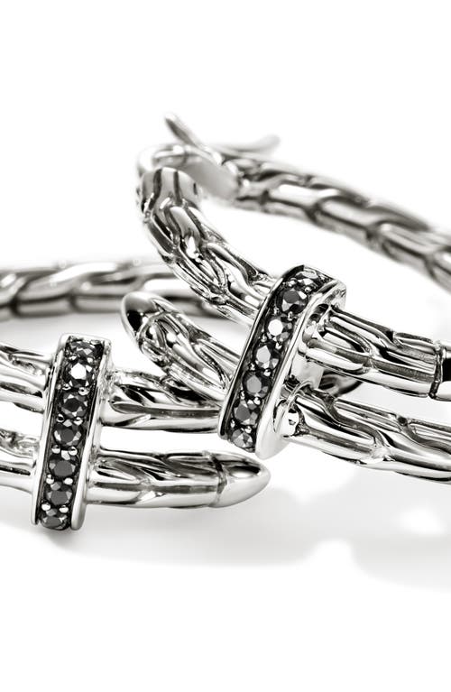 John Hardy Spear Hoop Earrings, Sterling Silver, Sapphires In Brown