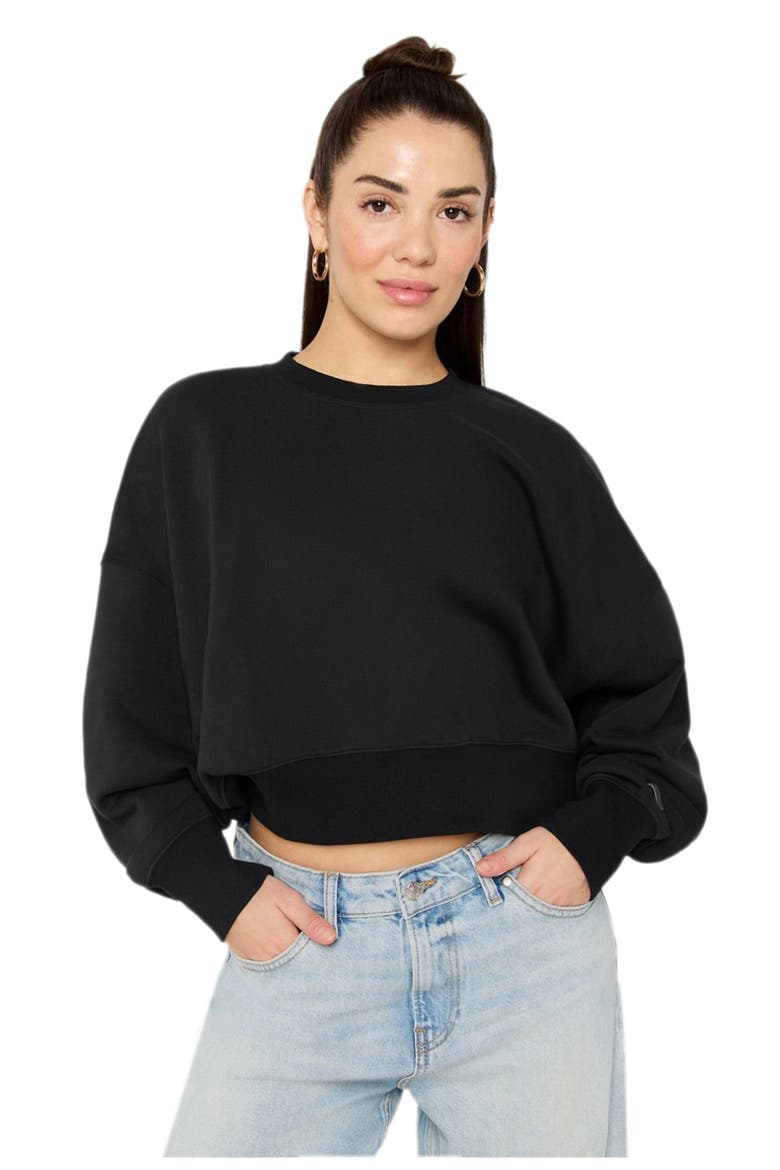 Year Round Terry Crew Neck Sweatshirt, Main, color, Black