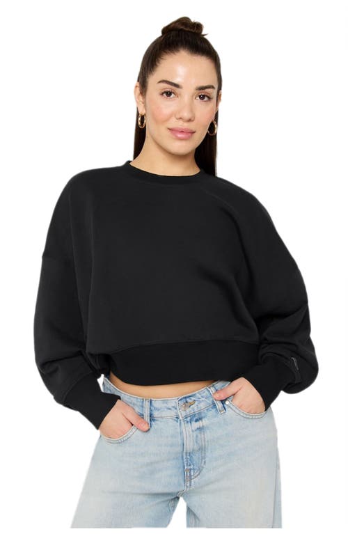 Fabletics Year Round Terry Crew Neck Sweatshirt In Black