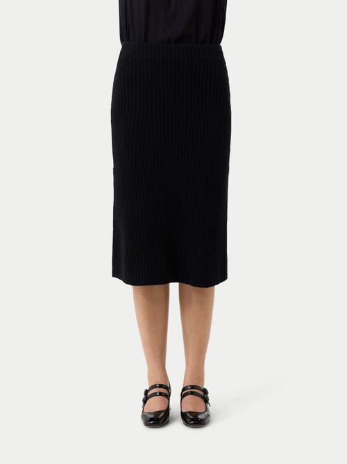 Gobi Mongolian Cashmere Cashmere Midi Flared Skirt In Black