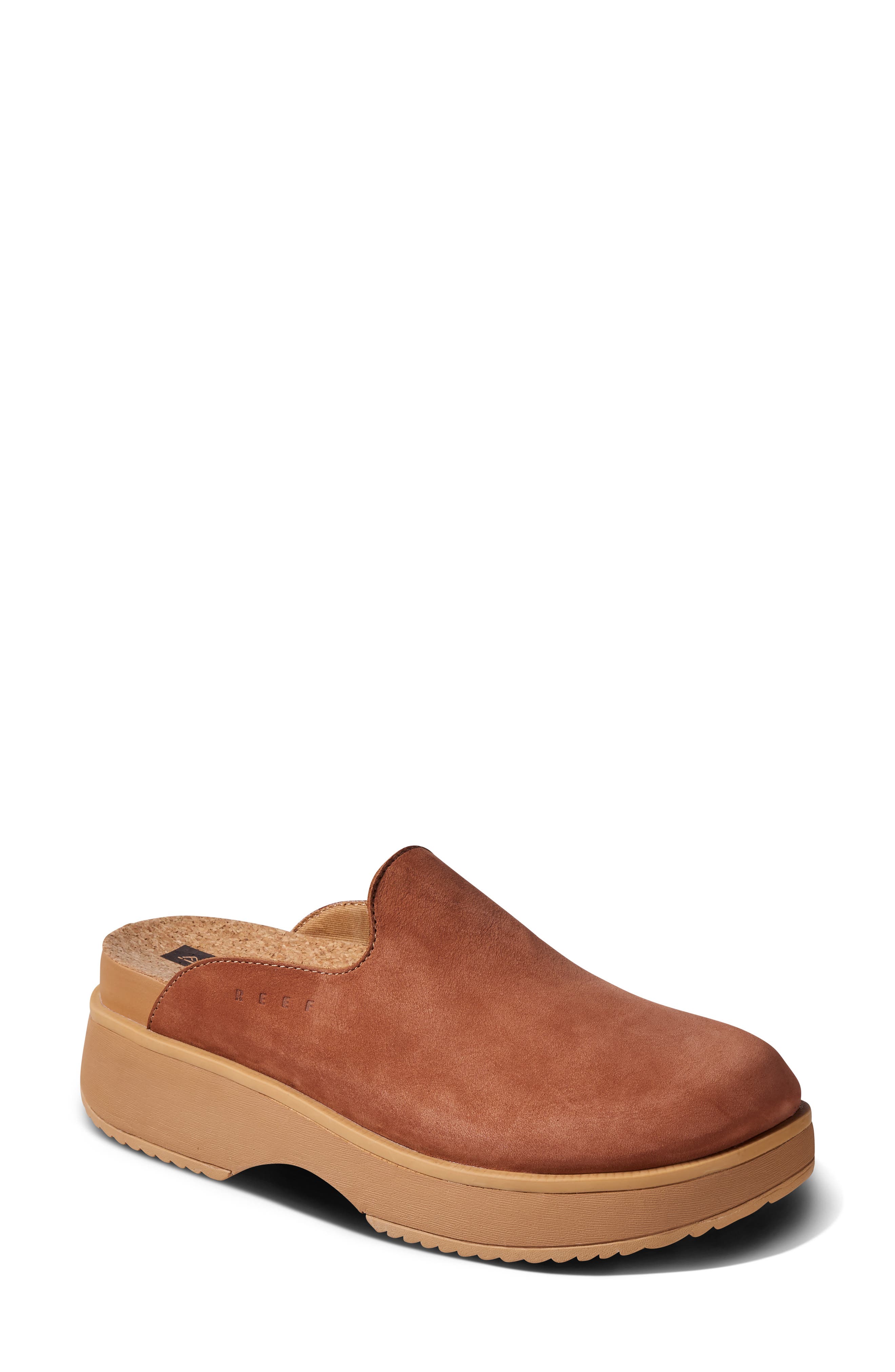 Reef Cushion Vista Skye Platform Clog, Main, color, Caramel