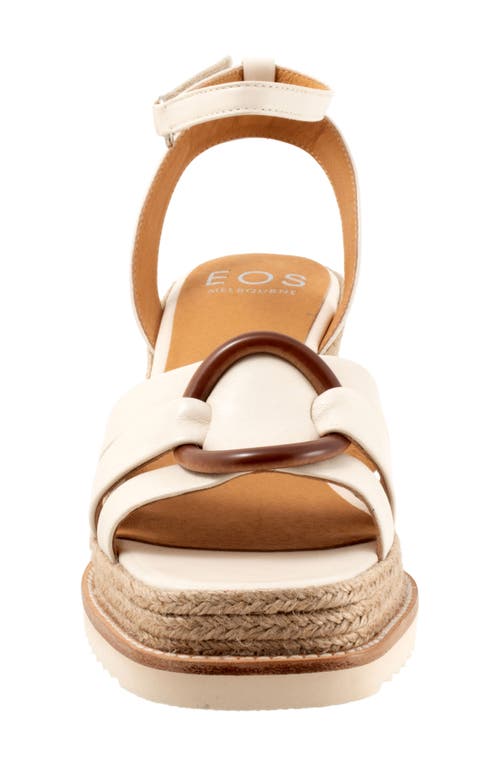 Eos Footwear Zeline Platform Wedge Sandal In Bone