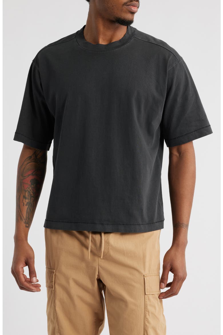 Garment Dyed Boxy Crop T-Shirt, Main, color, BLACK FADED