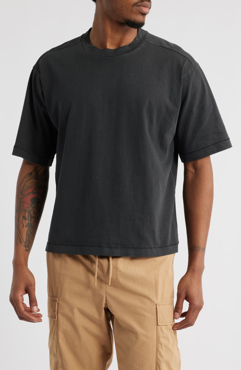 BP. Garment Dyed Boxy Crop T-Shirt, Main, color, Black Faded