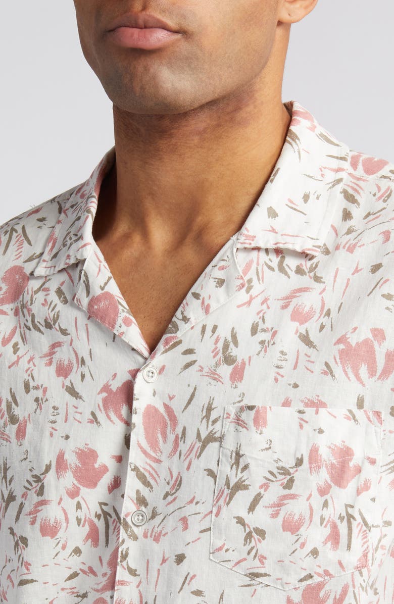 Rails Dresden Regular Fit Floral Short Sleeve Linen Blend Camp Shirt, Alternate, color,