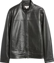 Nordstrom Stand Collar Leather Bomber Jacket