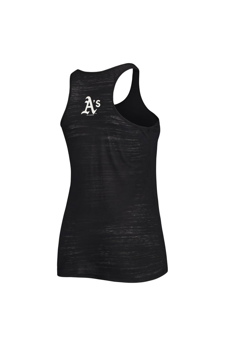 SOFT AS A GRAPE Women's Soft as a Grape Black Oakland Athletics Plus Size Swing for the Fences Tri-Blend Racerback Tank Top, Alternate, color, 