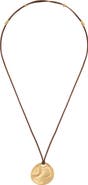 Reiss Orla Leather Cord Pendant Necklace