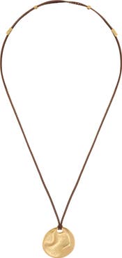 Reiss Orla Leather Cord Pendant Necklace