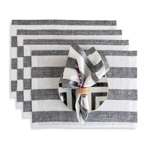 Linen Placemats - Cabana Stripe, 14" x 19"