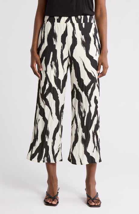 Pleione Textured Wide Leg Pull-On Pants