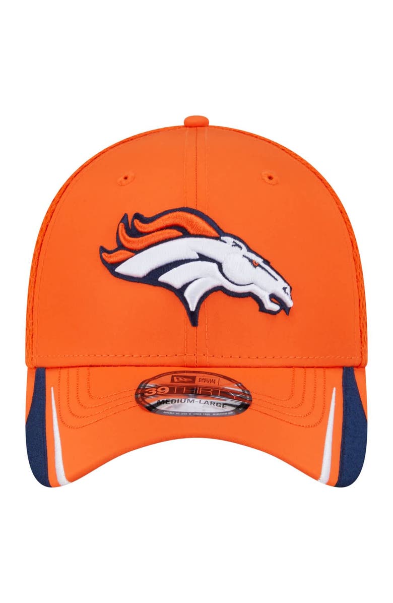 New Era Men's New Era Orange Denver Broncos Game Day Linear 39THIRTY Flex Hat, Alternate, color,