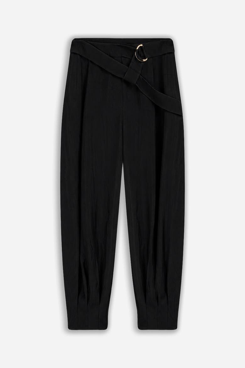 Belted Harem Trousers, Main, color, Black