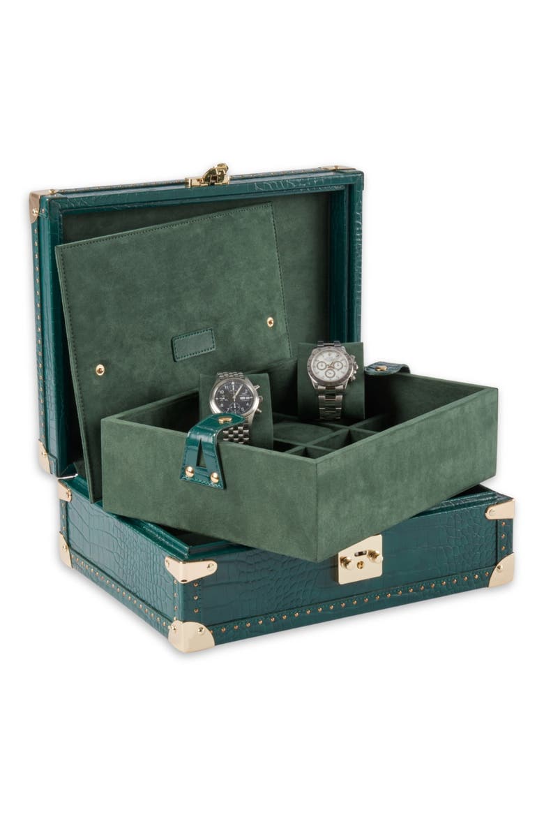 8-Watch Storage Case, Alternate, color, GREEN MULTI COLOR